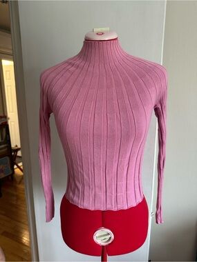Forever 21 Pink Ribbed Turtleneck Sweater